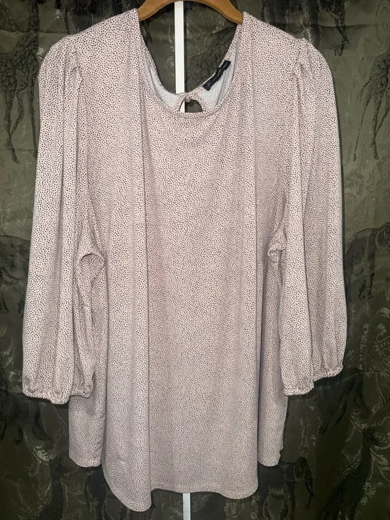 Adrianna Papell Light Pink Dotted Long-Sleeve Tunic - Picture 1 of 8